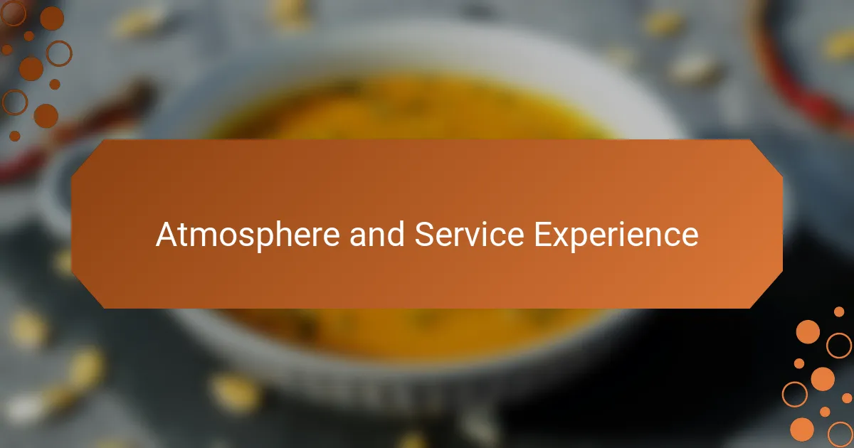Atmosphere and Service Experience