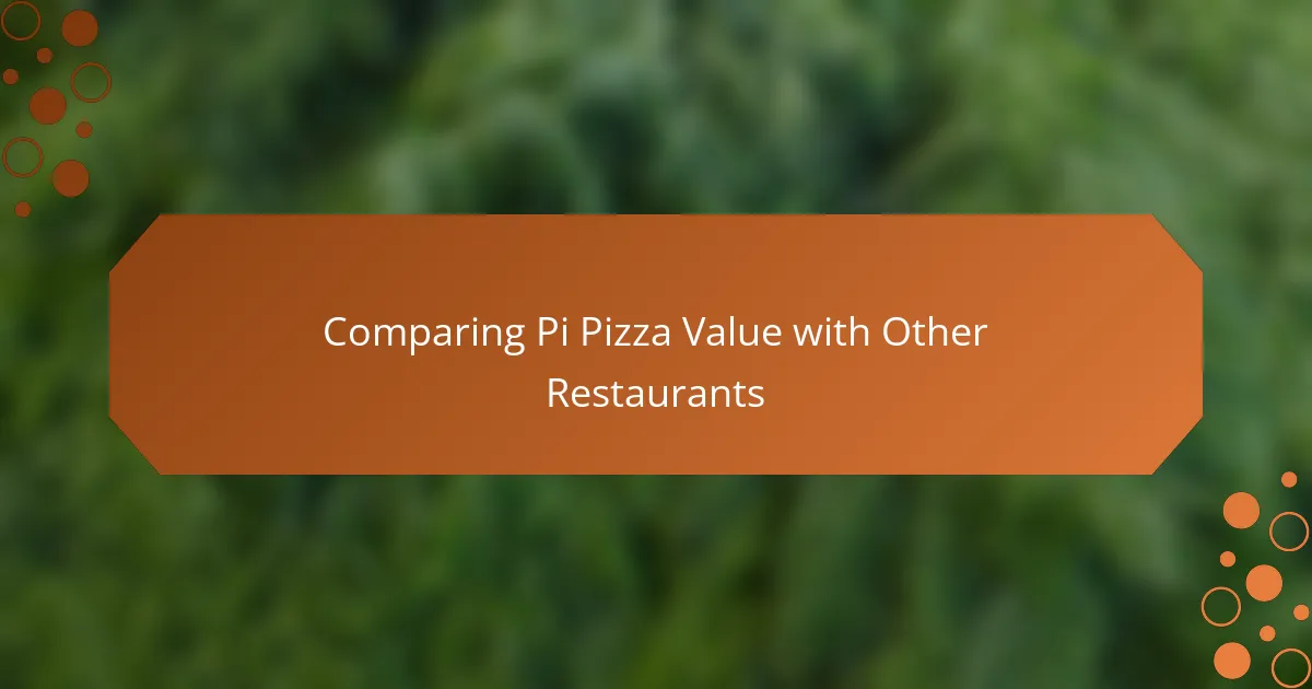 Comparing Pi Pizza Value with Other Restaurants