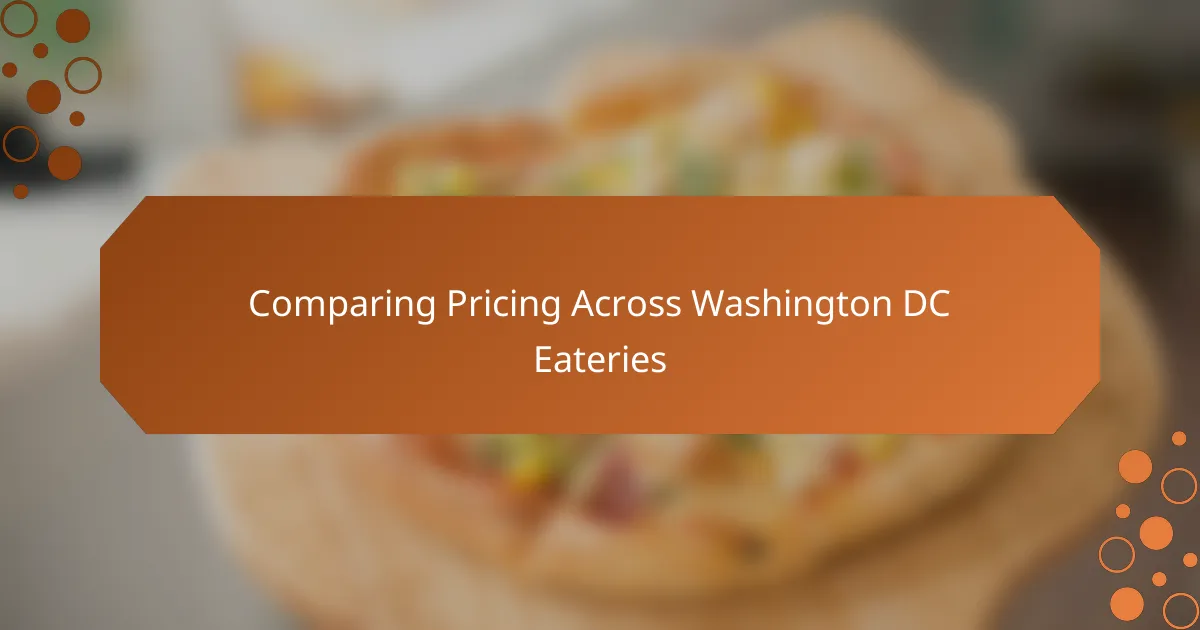 Comparing Pricing Across Washington DC Eateries