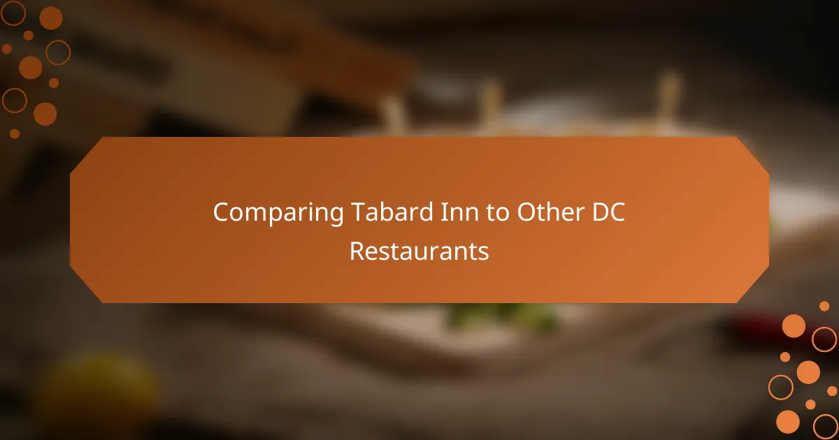 Comparing Tabard Inn to Other DC Restaurants