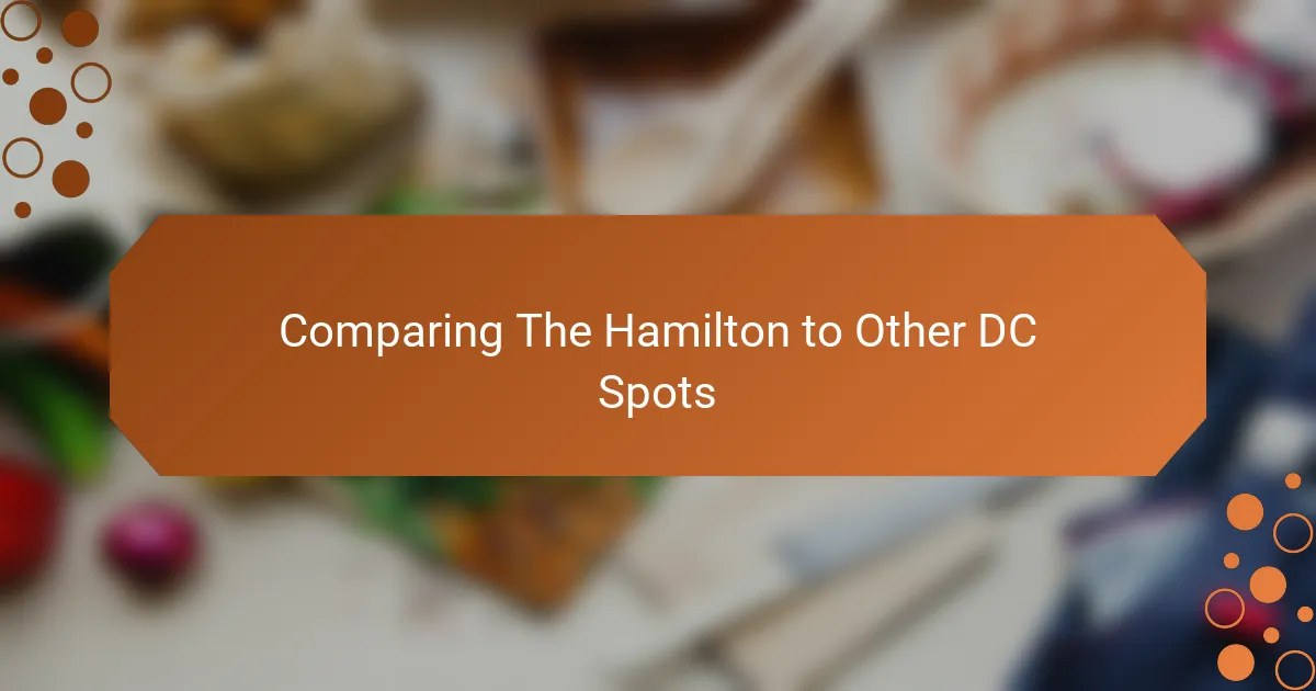 Comparing The Hamilton to Other DC Spots