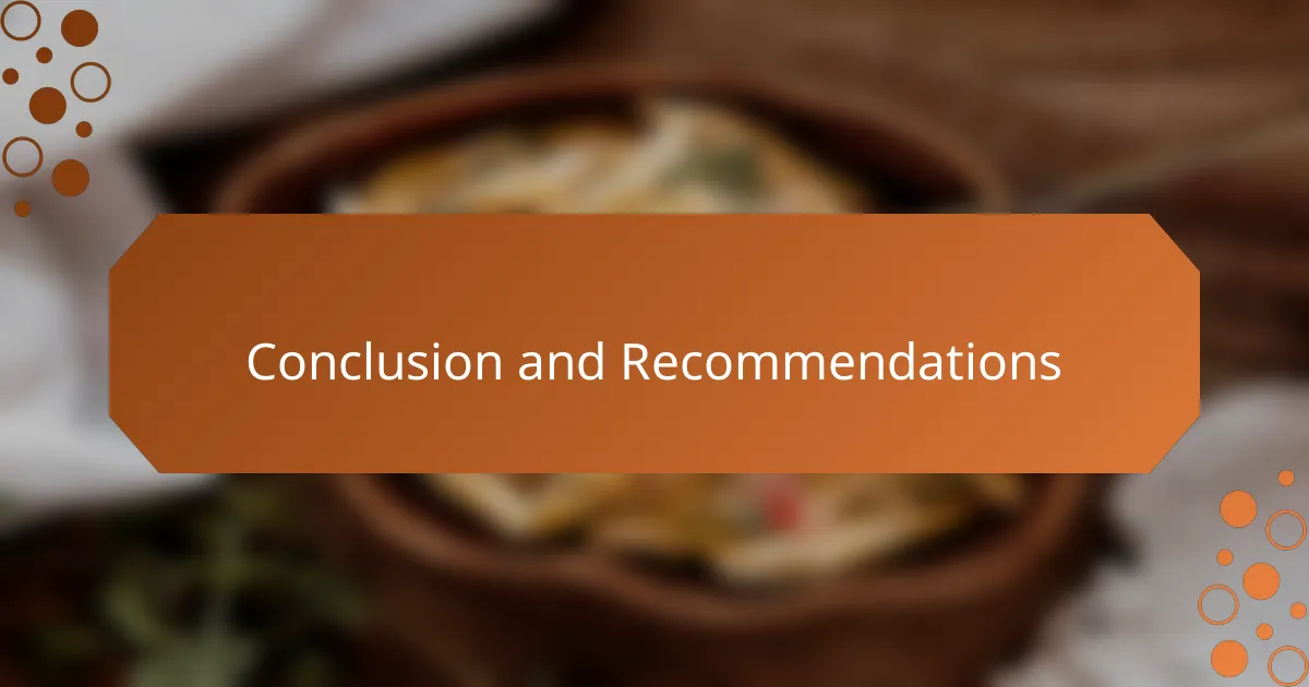 Conclusion and Recommendations
