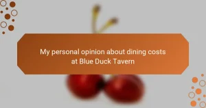 My personal opinion about dining costs at Blue Duck Tavern