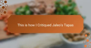 This is how I Critiqued Jaleo’s Tapas
