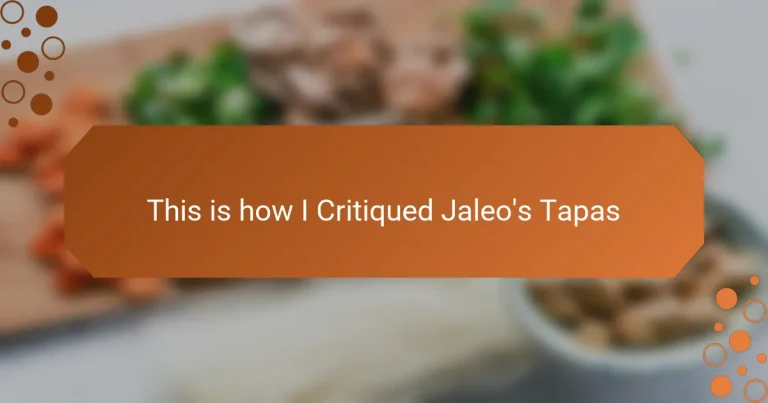 This is how I Critiqued Jaleo’s Tapas