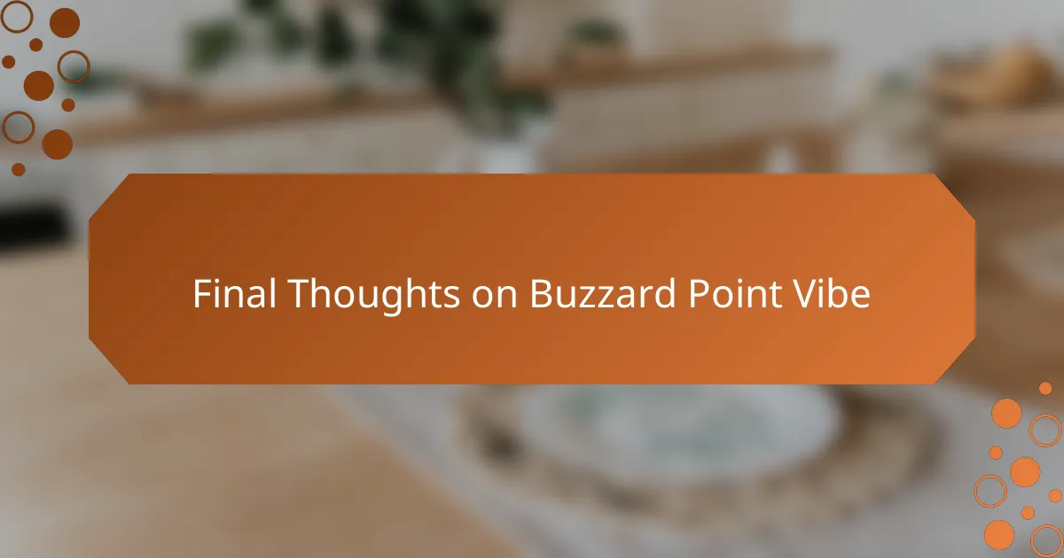 Final Thoughts on Buzzard Point Vibe