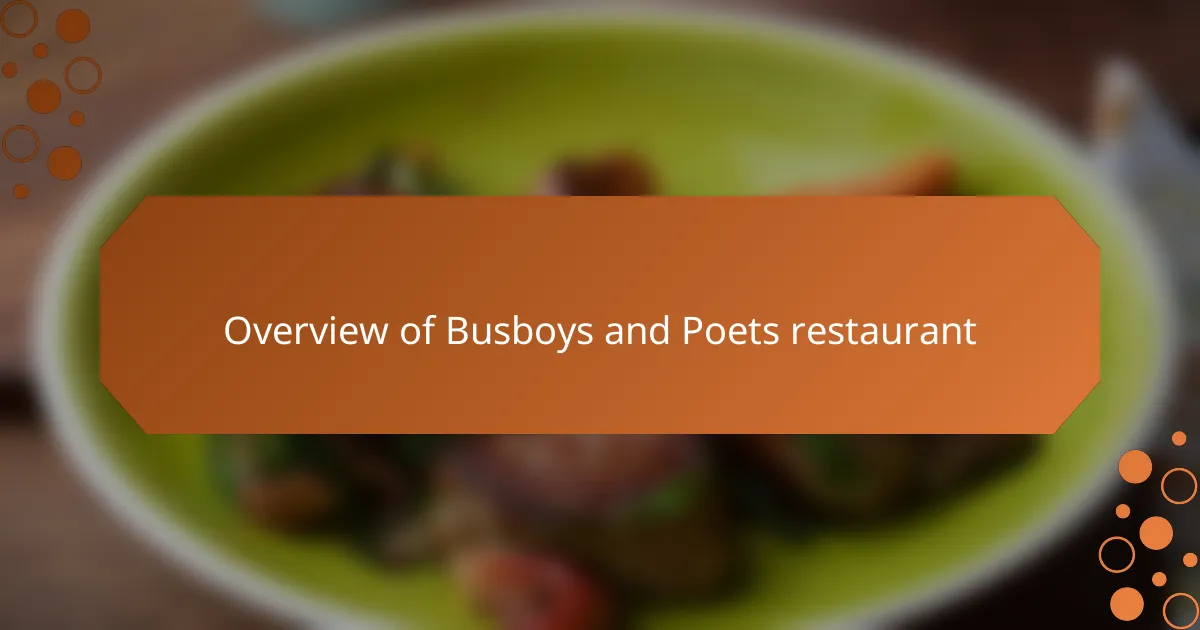 Overview of Busboys and Poets restaurant