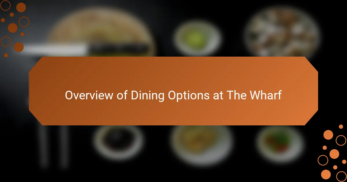 Overview of Dining Options at The Wharf