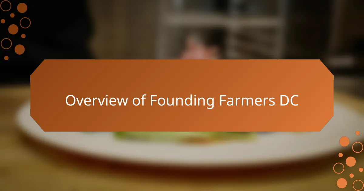 Overview of Founding Farmers DC