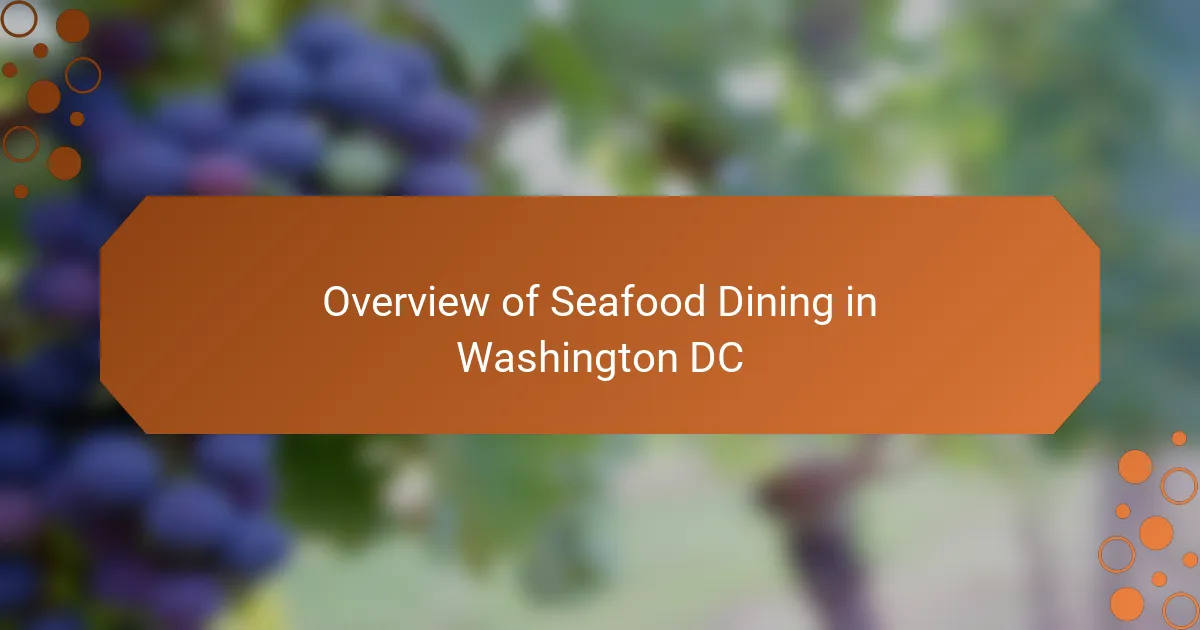 Overview of Seafood Dining in Washington DC