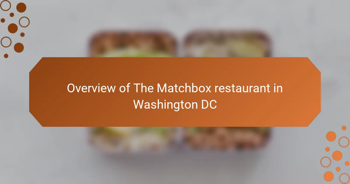 Overview of The Matchbox restaurant in Washington DC