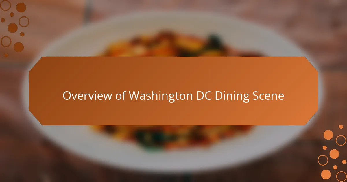 Overview of Washington DC Dining Scene