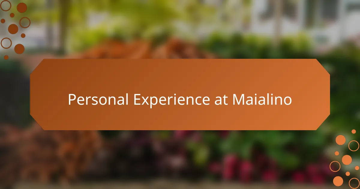 Personal Experience at Maialino
