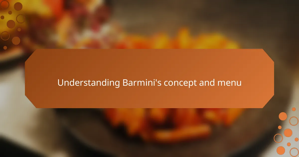 Understanding Barmini's concept and menu